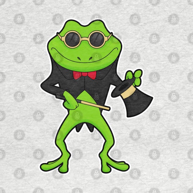 Frog as Magician with Magic wand & Hat by Markus Schnabel